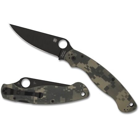 Spyderco 2024 Spyderco Reveal 13 Military 2 Camo G-10 Black Blade, Plain Edge SPY-C36GPCMOBK2